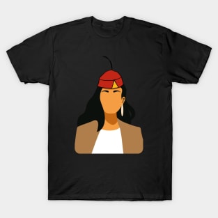 Madeira Island female no face illustration using the traditional folklore hat T-Shirt